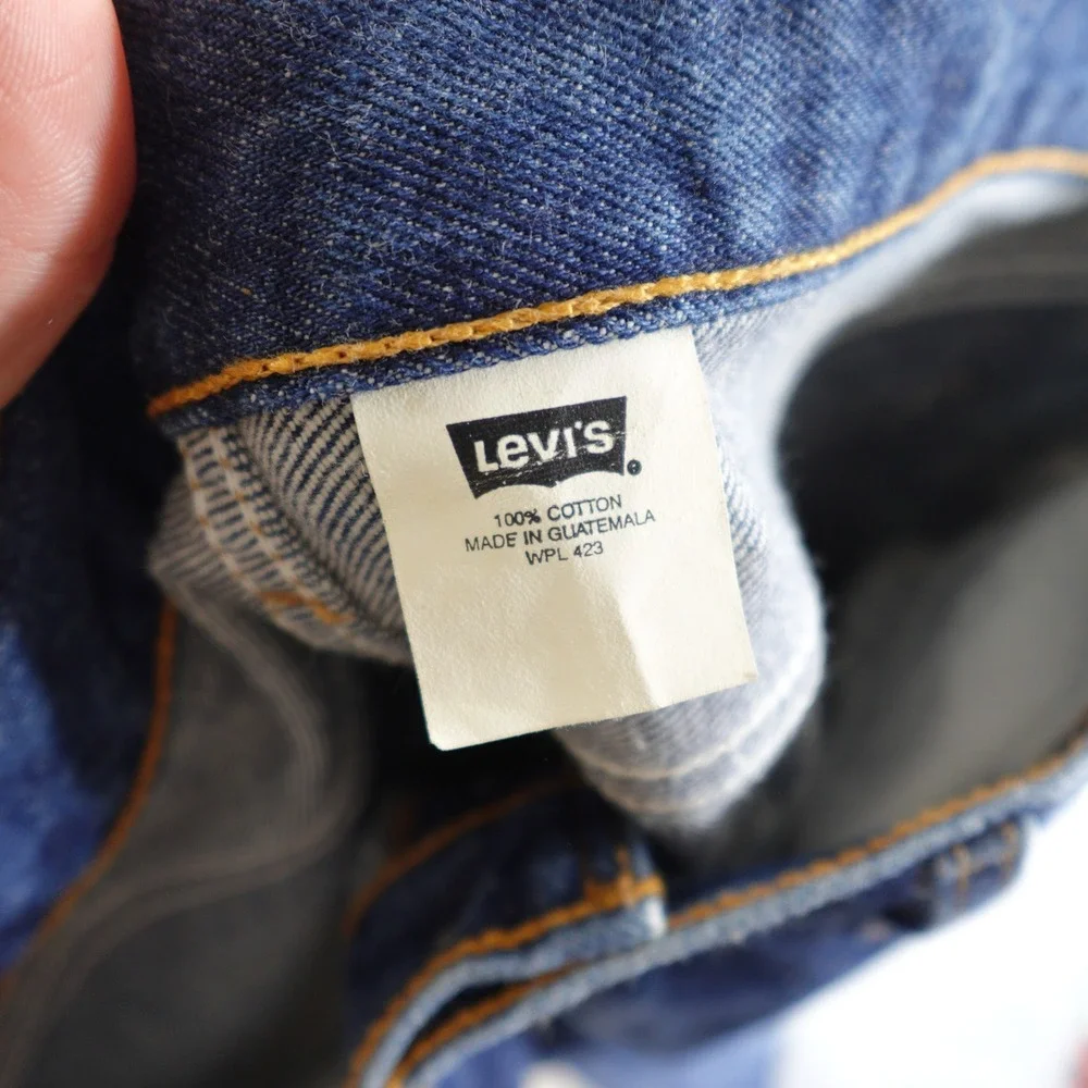 Vintage Levi's 501 Jeans Mens 34x36 Blue Straight Leg Button Fly Dark Wash Denim